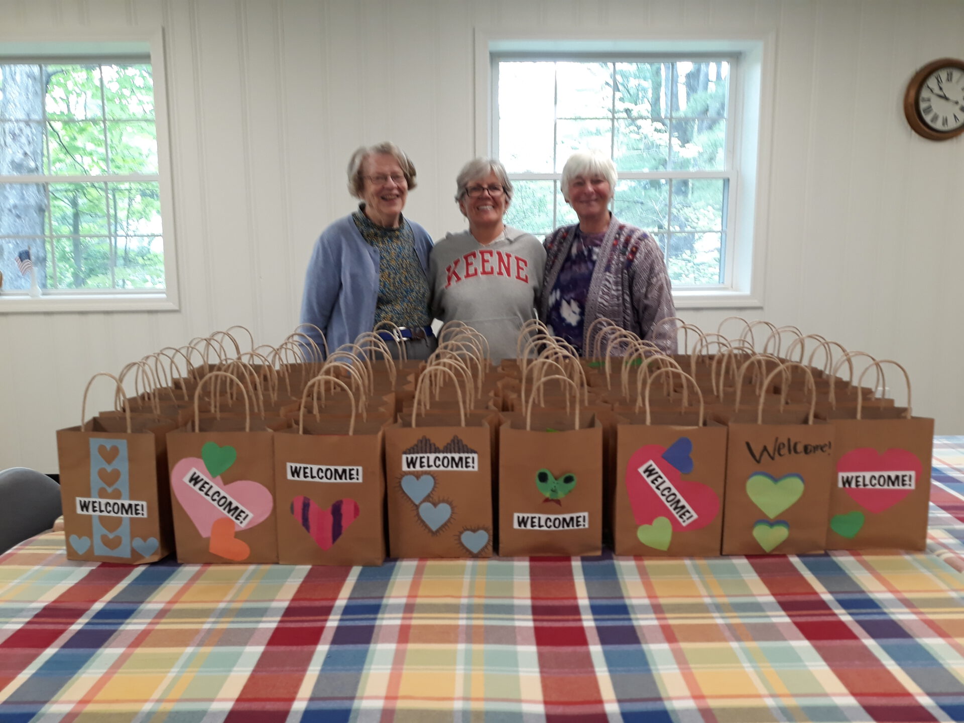 Ginny Brooks, Paula King and Katharine Fox with 48 Filled SHeter Gift Bags